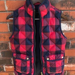 J Crew XXS red plaid vest
